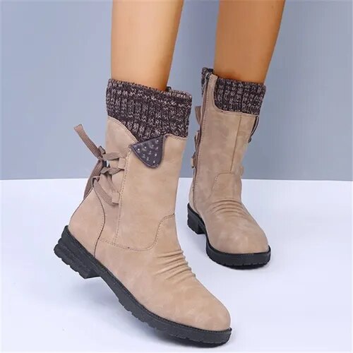 Bottes en daim élégantes à talon moyen