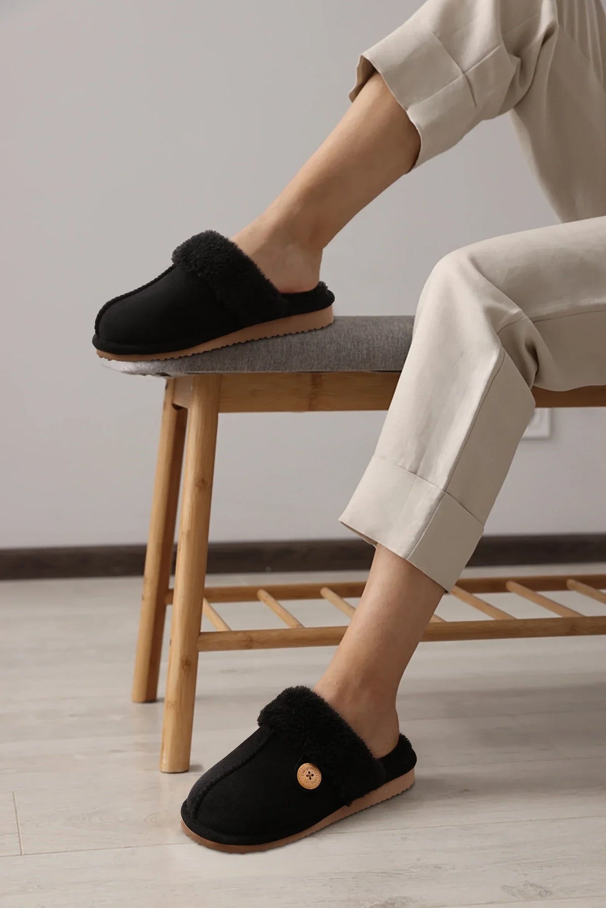 Pantoufles d’hiver confortables en mousse à mémoire de forme