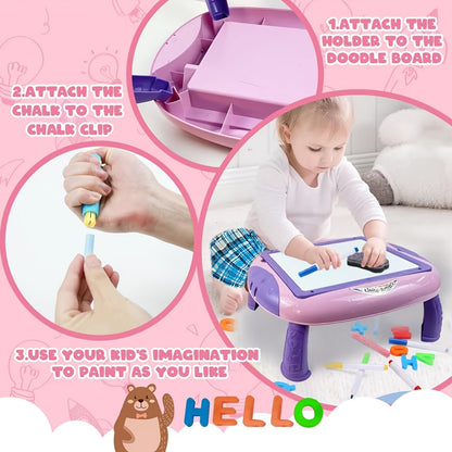 Tableau double face réversible ardoise et tableau avec accessoires