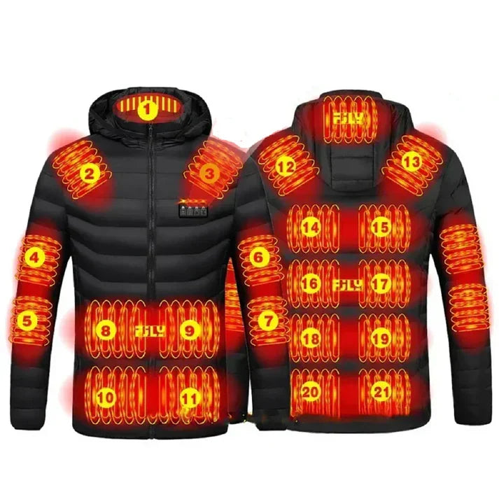 Veste électrique autochauffante à 21 zones