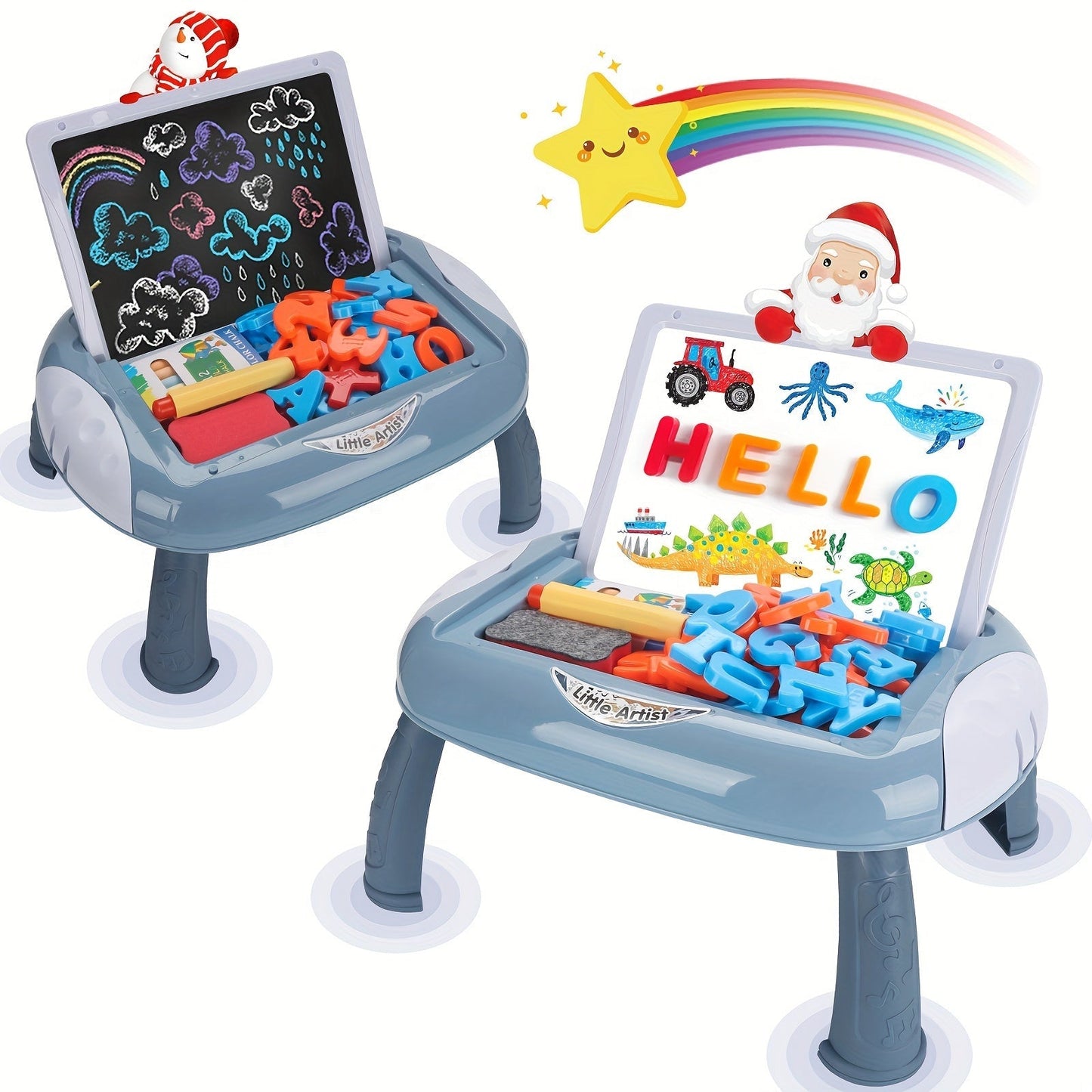 Lavagna Scolastica Reversibile Nera e Bianca con Accessori