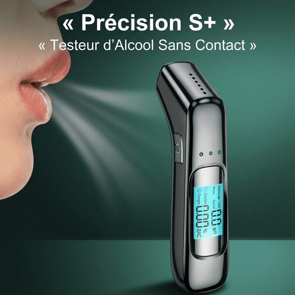 Alcotex™ – Etilometro elettronico portatile a lettura rapida con schermo LCD