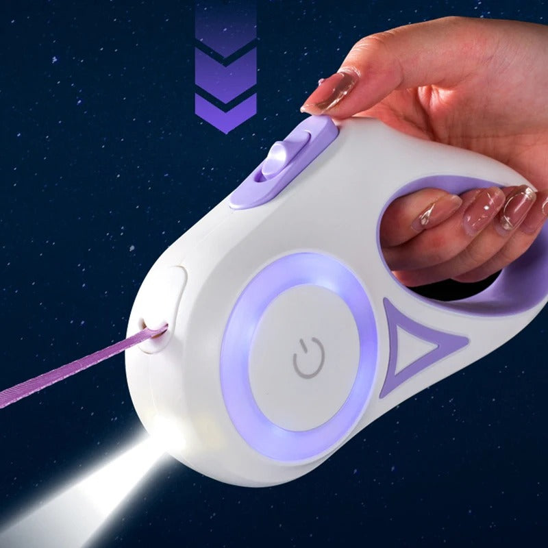 Laisse rétractable lumineuse pour chien LED