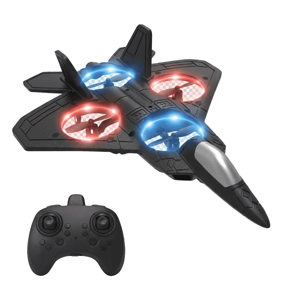 Avion télécommandé lumineux à LED pour enfants