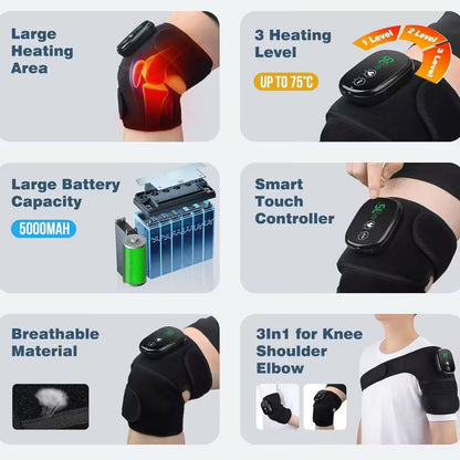 ThermaFlex™ – Ginocchiera riscaldante vibrante per ginocchio, gomito e spalla