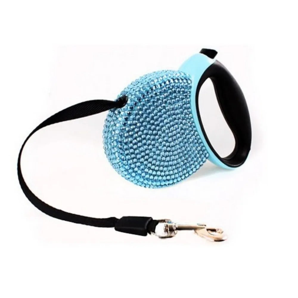 Guinzaglio Elegante per Cani in Cristallo Retrattile