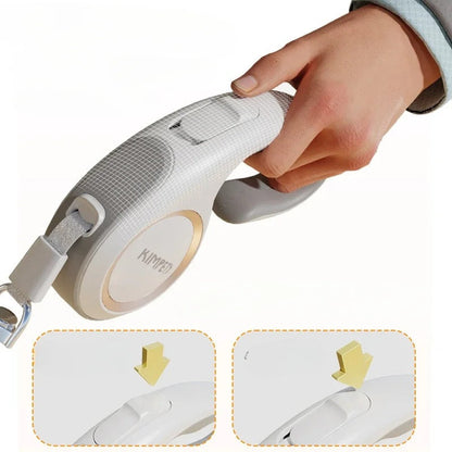 Laisse rétractable automatique à poignée ergonomique