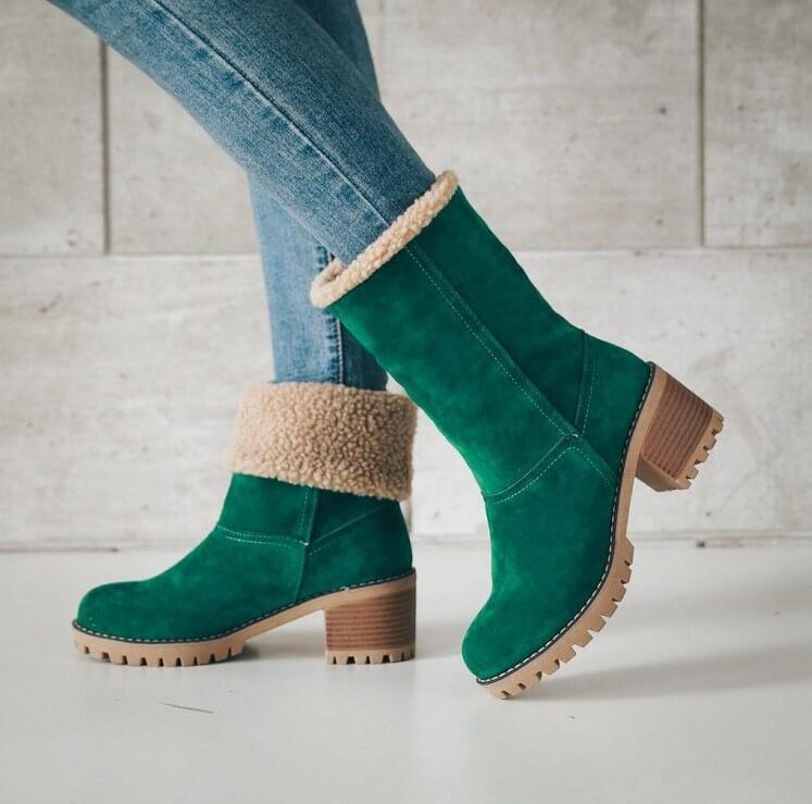 Bottes de neige isolantes en fourrure d'hiver