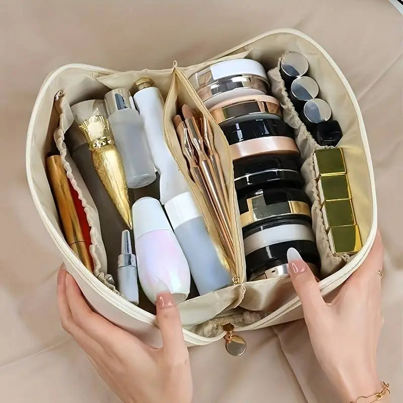 Trousse de toilette élégante à grande capacité en tissu résistant