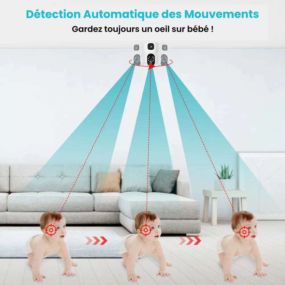 Babyphone connecté à vision 360°